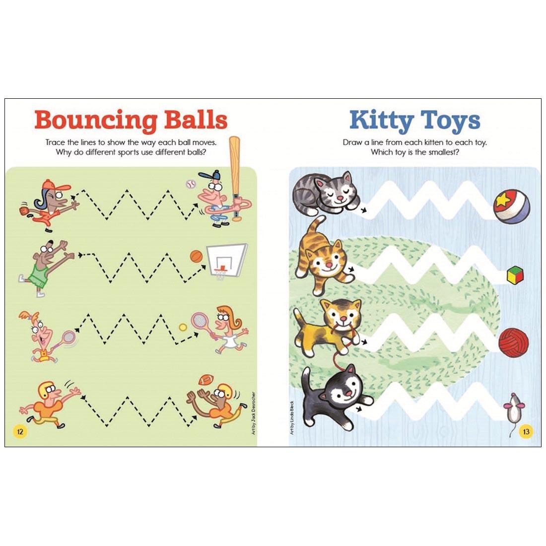 pages from inside Highlights Write-On Wipe-Off Let's Trace Activity Book