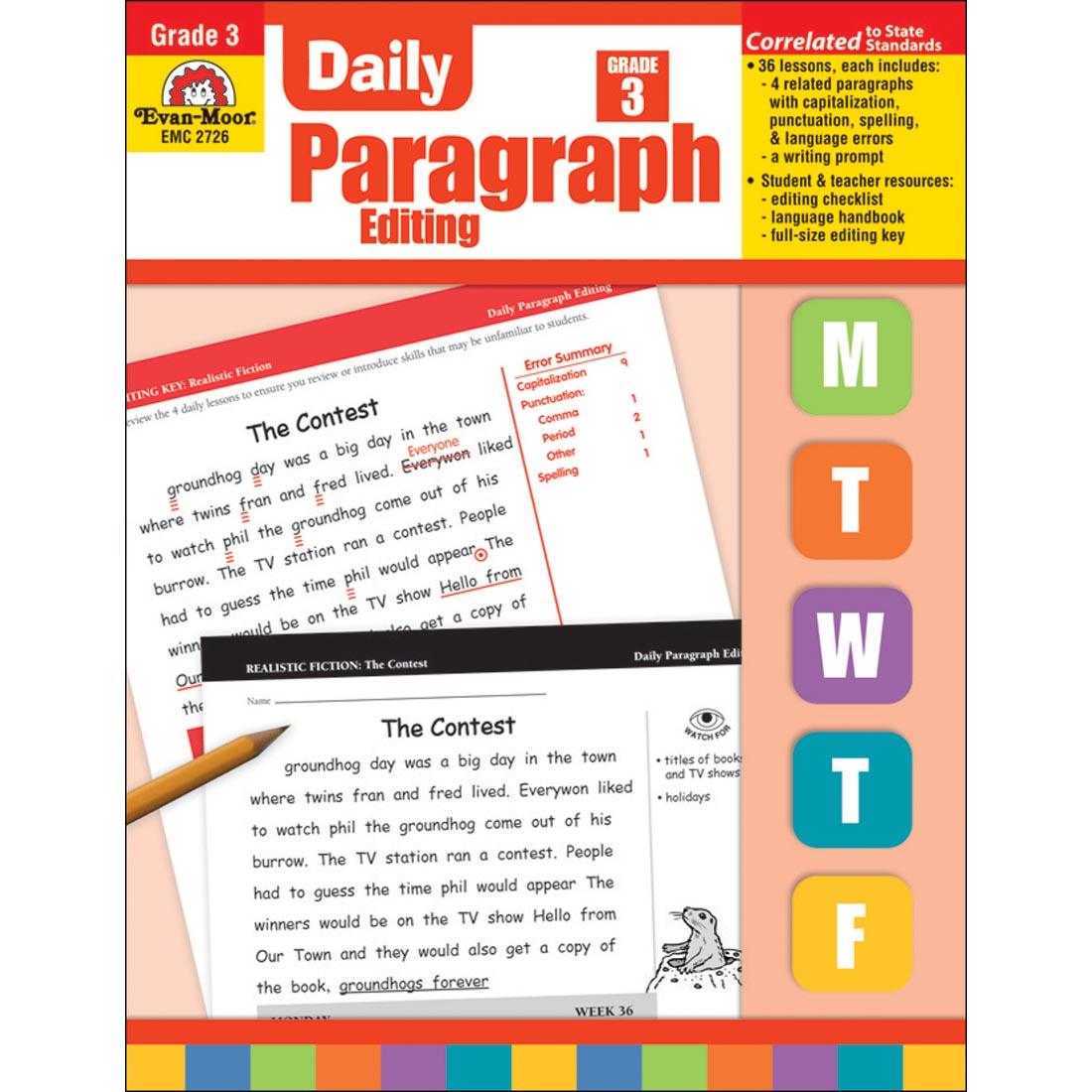 Grade 3 Daily Paragraph Editing Book by Evan-Moor