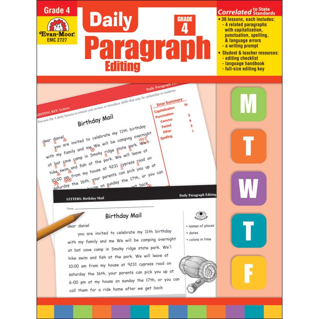 Grade 4 Daily Paragraph Editing Book by Evan-Moor