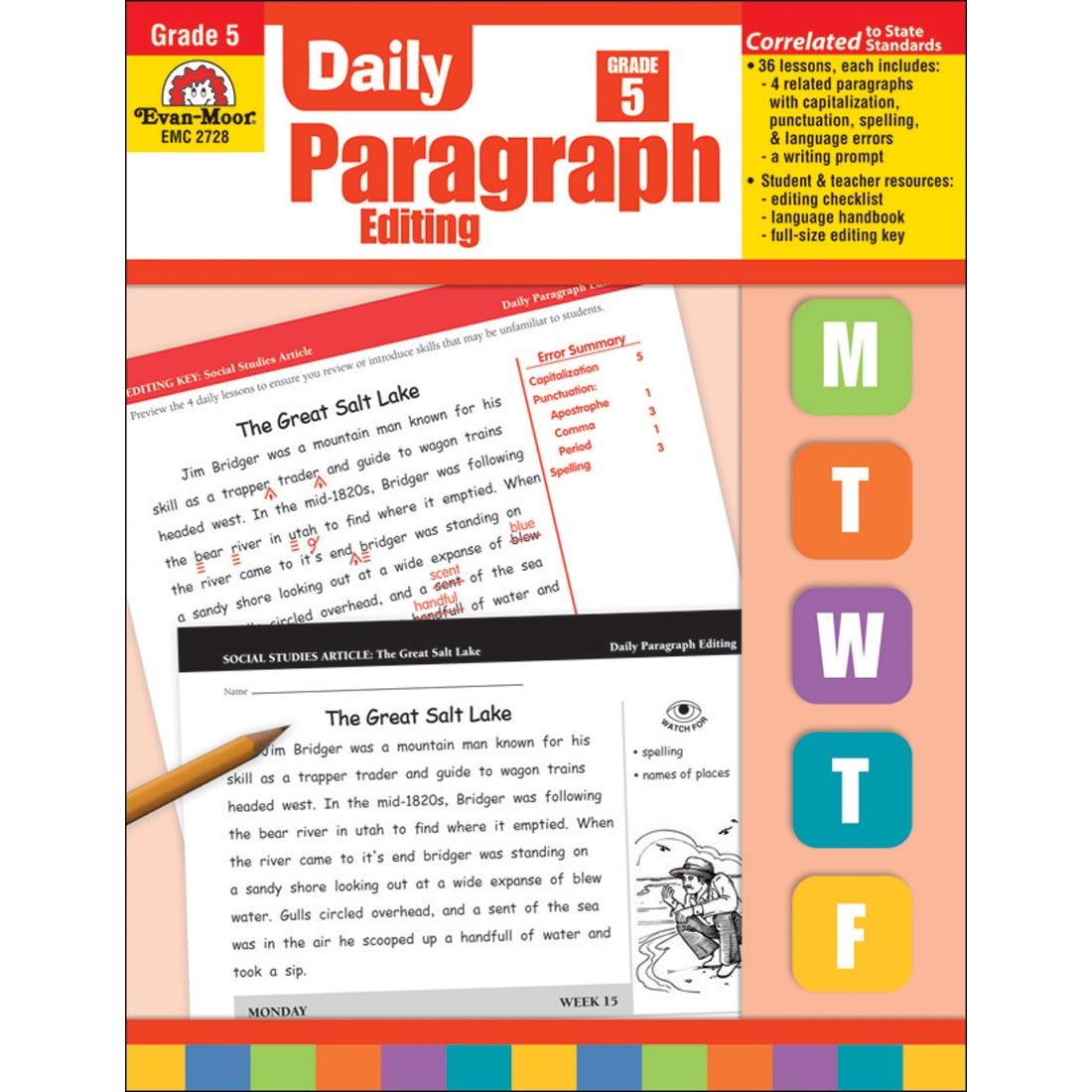 Grade 5 Daily Paragraph Editing Book by Evan-Moor