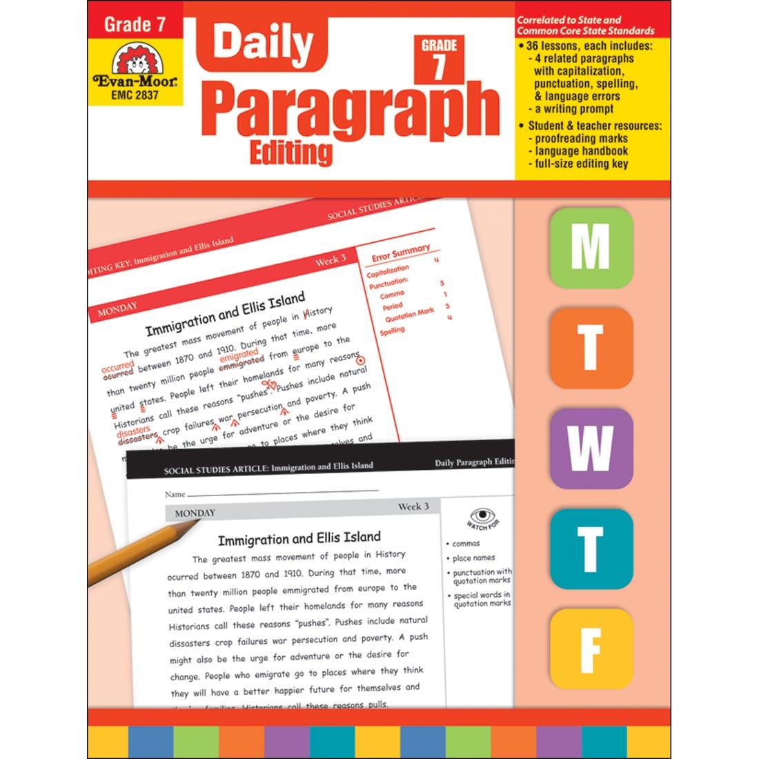 Grade 7 Daily Paragraph Editing Book by Evan-Moor