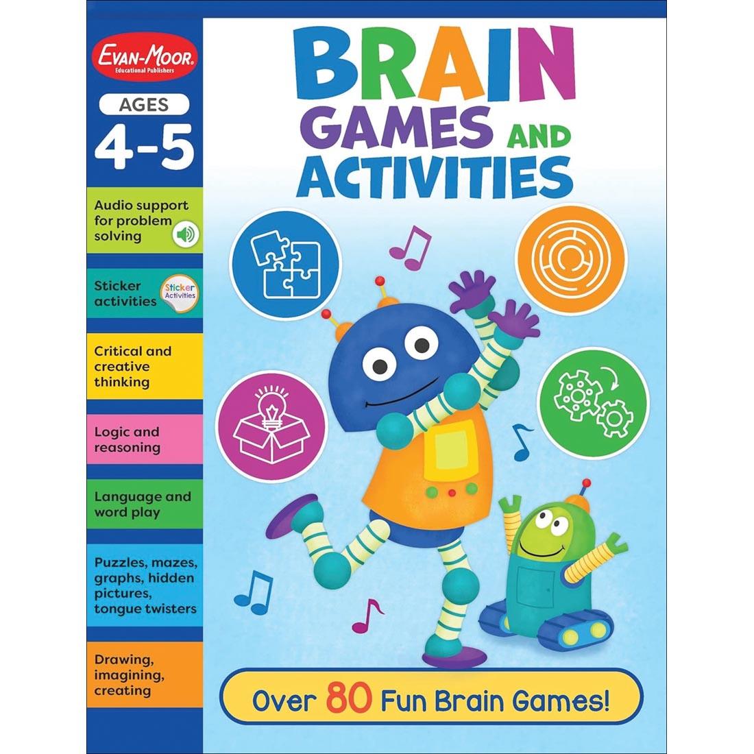 front cover of Brain Games and Activities Workbook For Ages 4-5