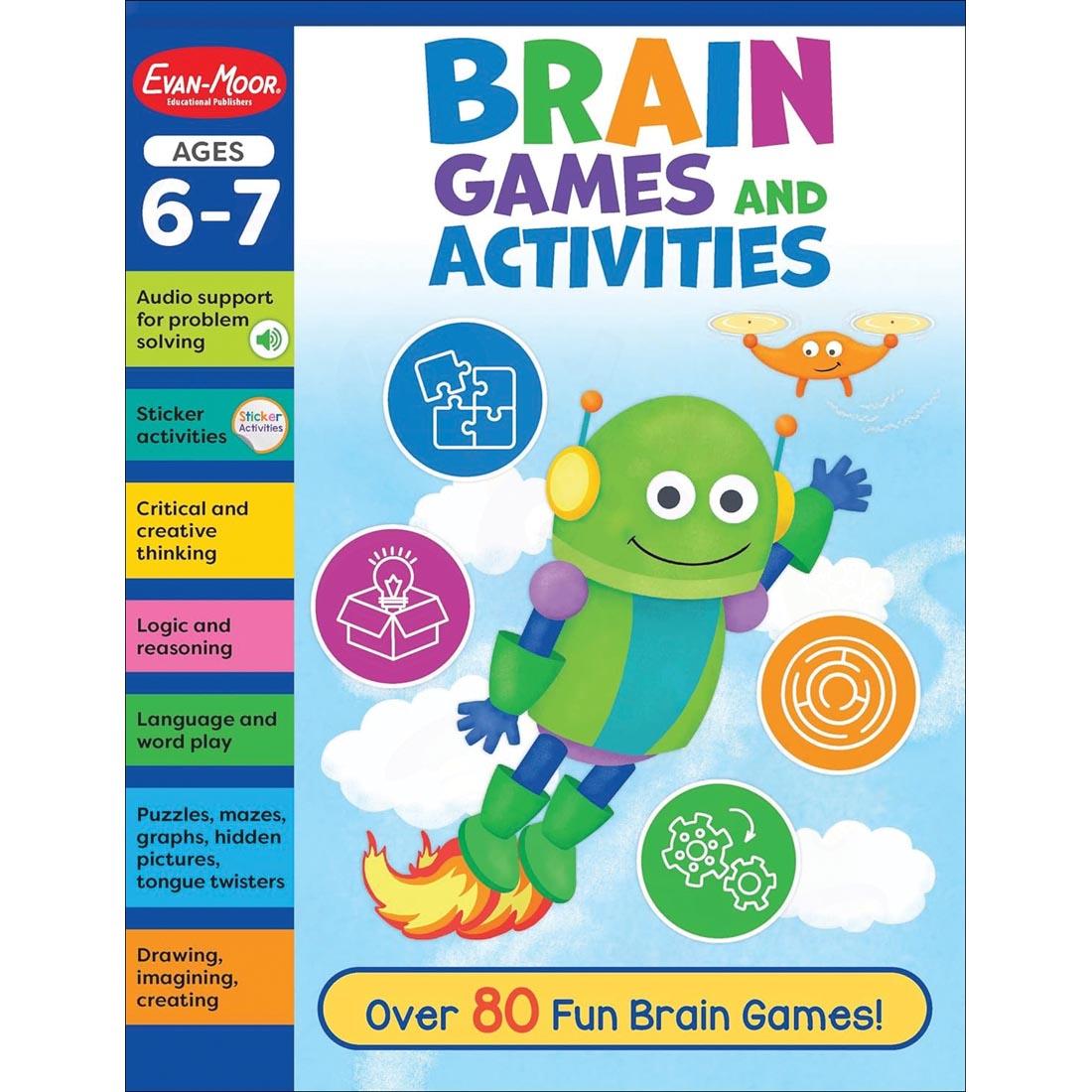 front cover of Brain Games and Activities Workbook For Ages 6-7