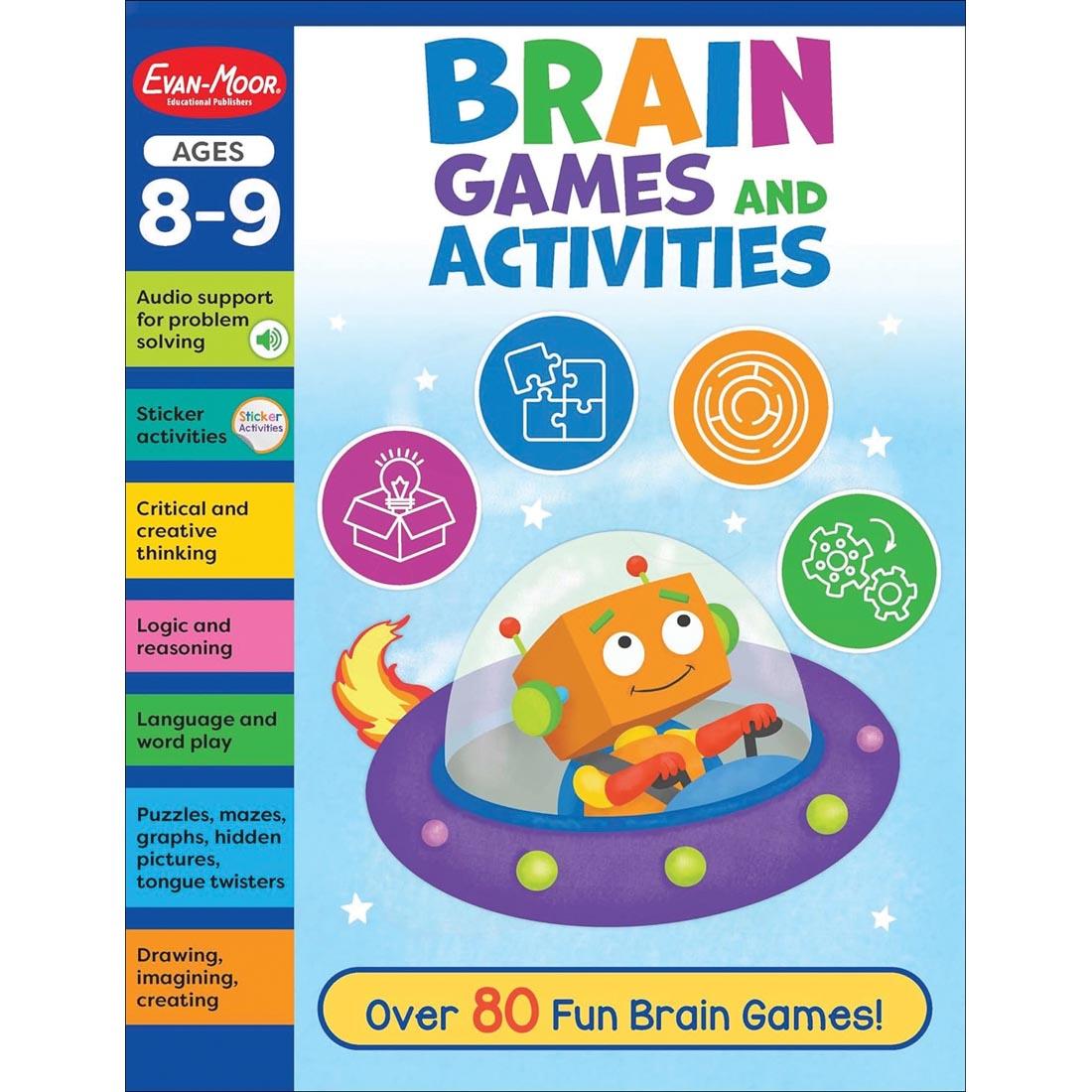 front cover of Brain Games and Activities Workbook For Ages 8-9