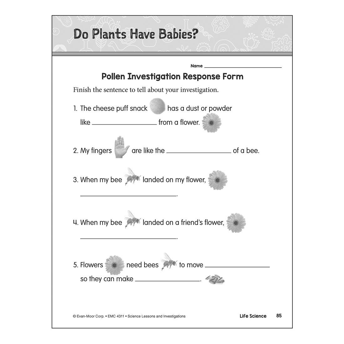 Do Plants Have Babies? page from Evan-Moor Science Lessons & Investigations Grade 1