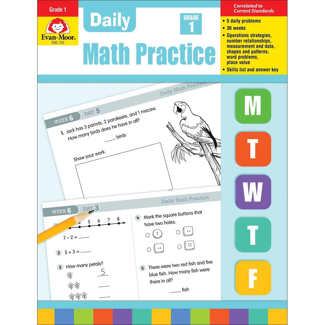 Daily Math Practice by Evan-Moor Grade 1
