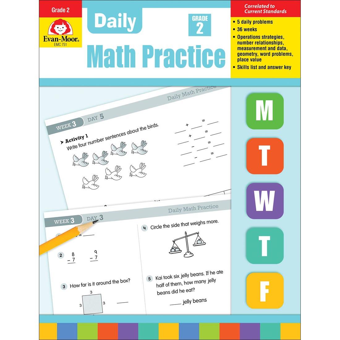 Daily Math Practice by Evan-Moor Grade 2