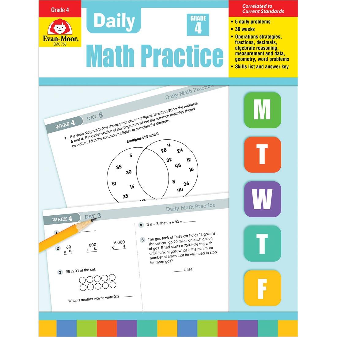 Daily Math Practice by Evan-Moor Grade 4