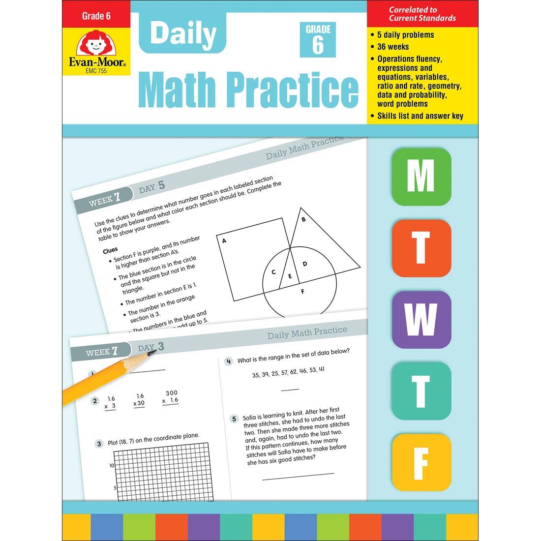 Daily Math Practice by Evan-Moor Grade 6