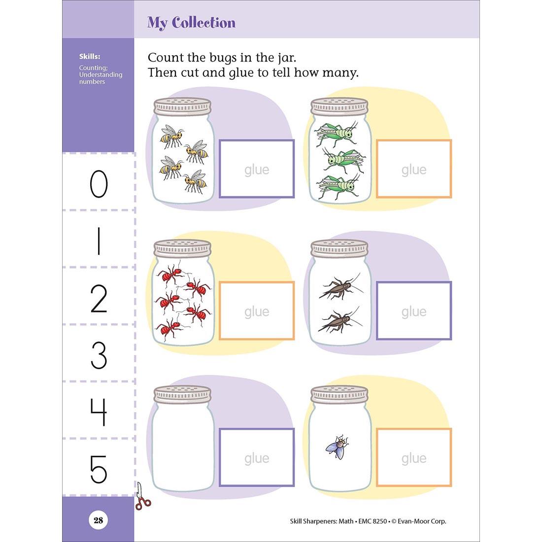 My Collection page from Evan-Moor Skill Sharpeners Math Grade K