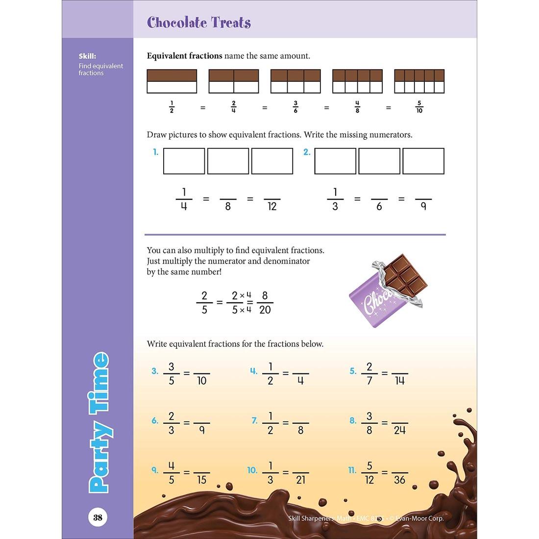 Chocolate Treats page from Evan-Moor Skill Sharpeners Math Grade 5