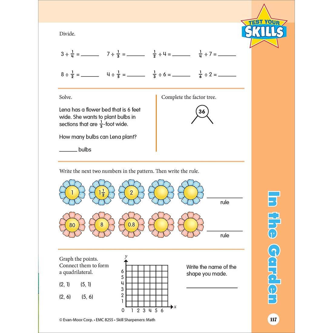 Test Your Skills page from Evan-Moor Skill Sharpeners Math Grade 5