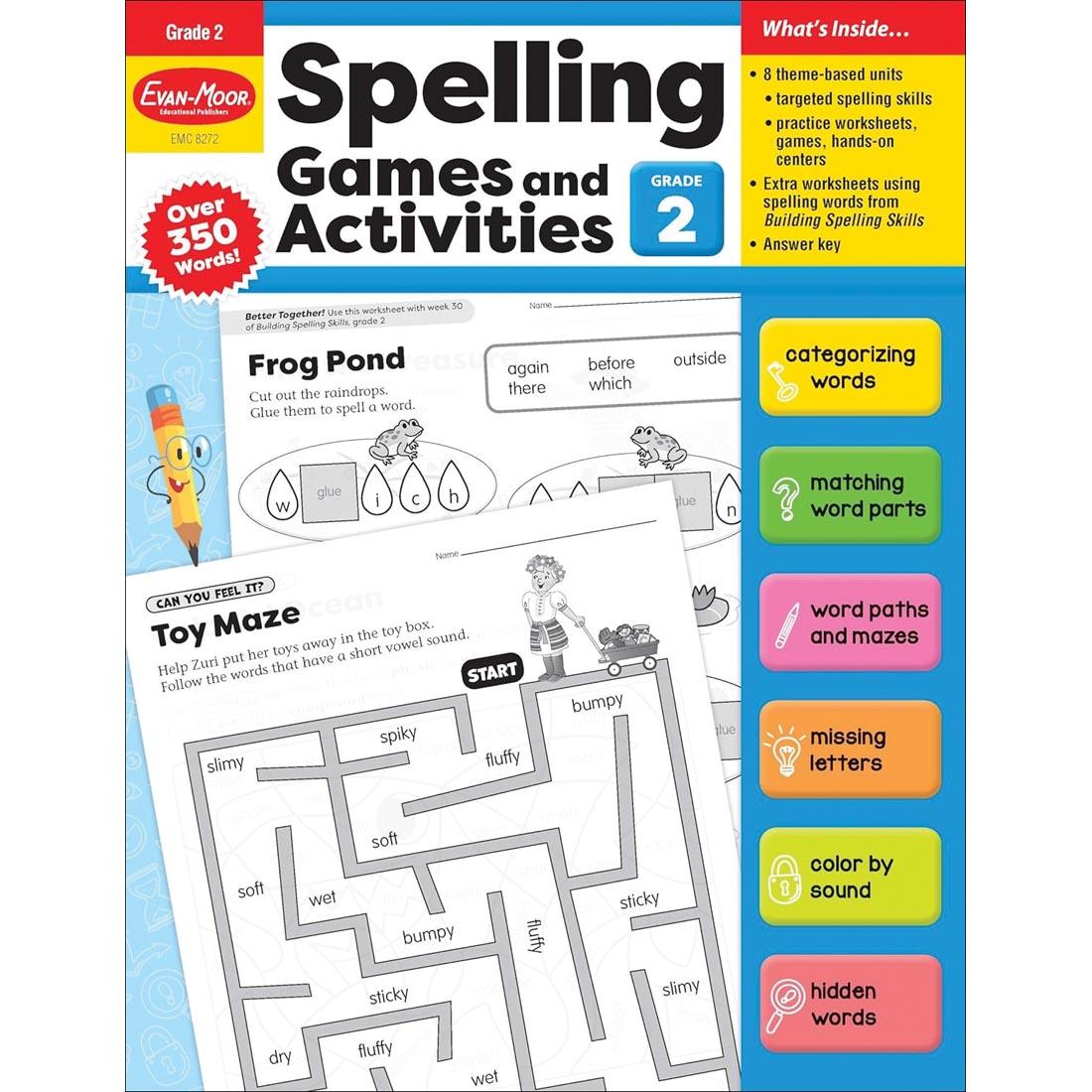 Front cover of Spelling Games and Activities For Grade 2