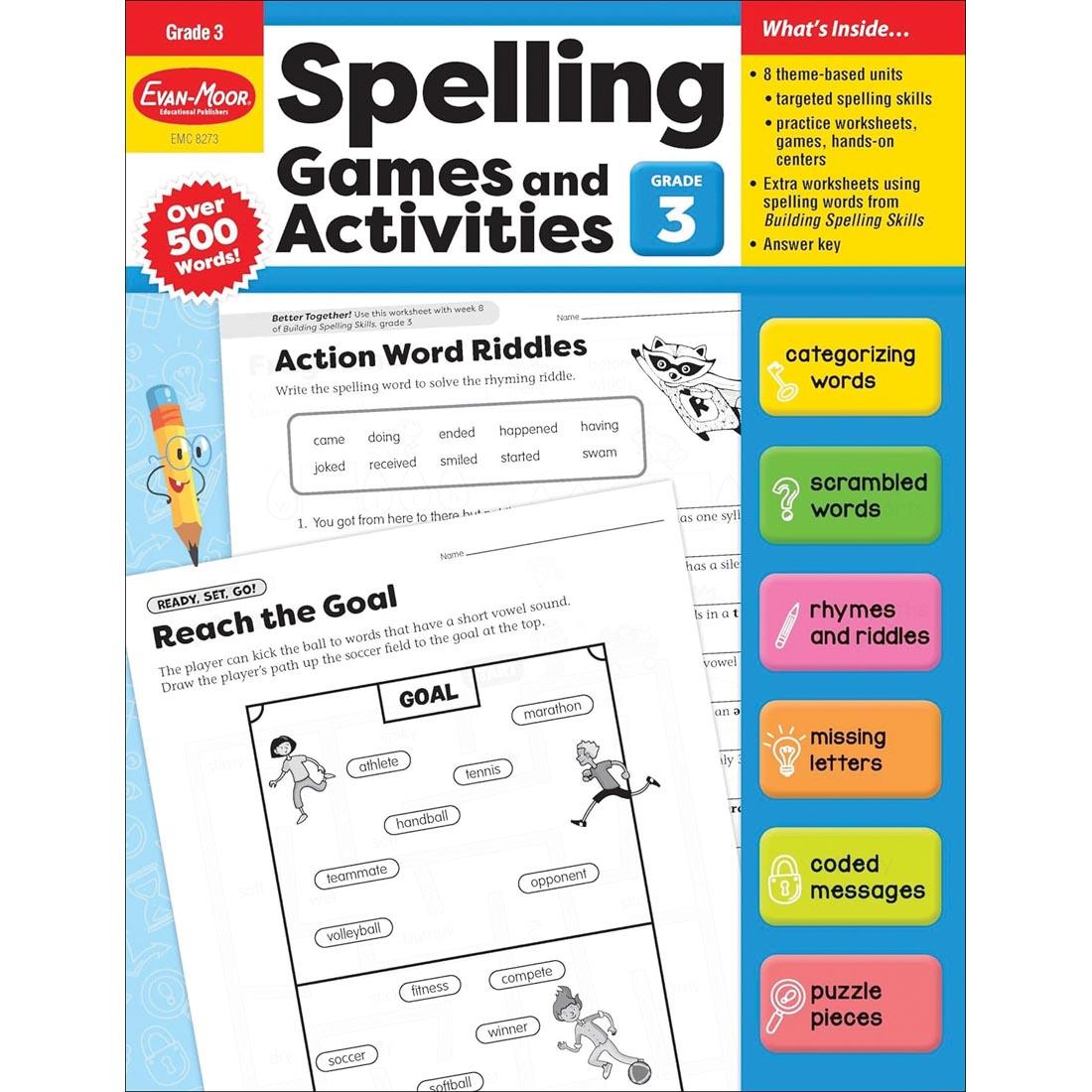 Front cover of Spelling Games and Activities For Grade 3