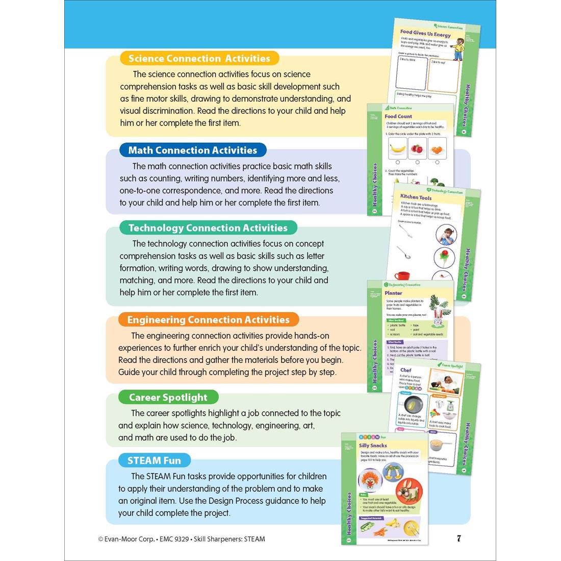 How to Use This Book page from Evan-Moor Skill Sharpeners STEAM Grade PreK