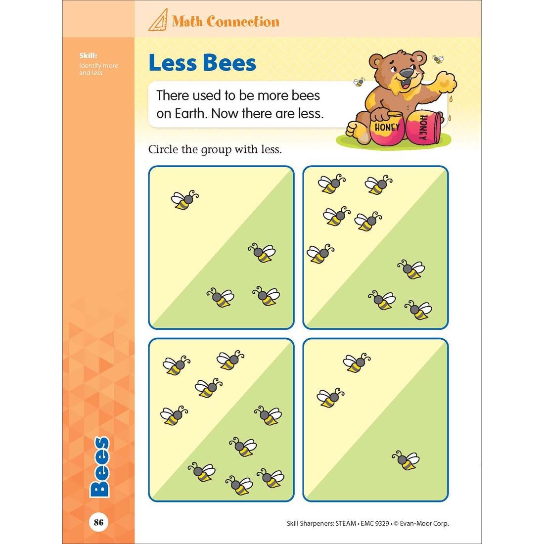 Math Connection page from Evan-Moor Skill Sharpeners STEAM Grade PreK