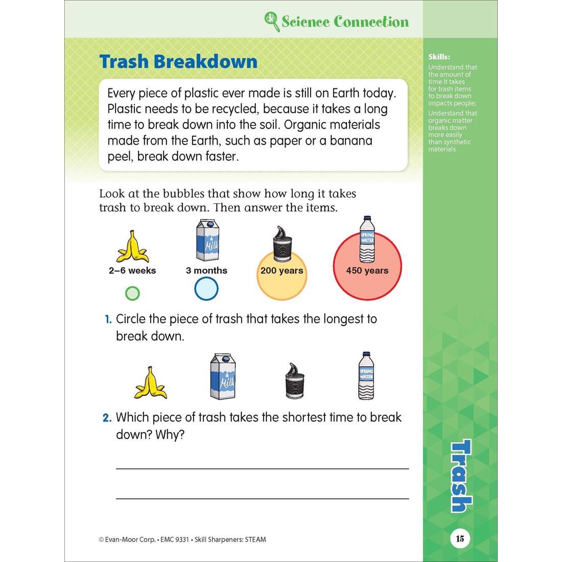 Science Connection page from Evan-Moor Skill Sharpeners STEAM Grade 1