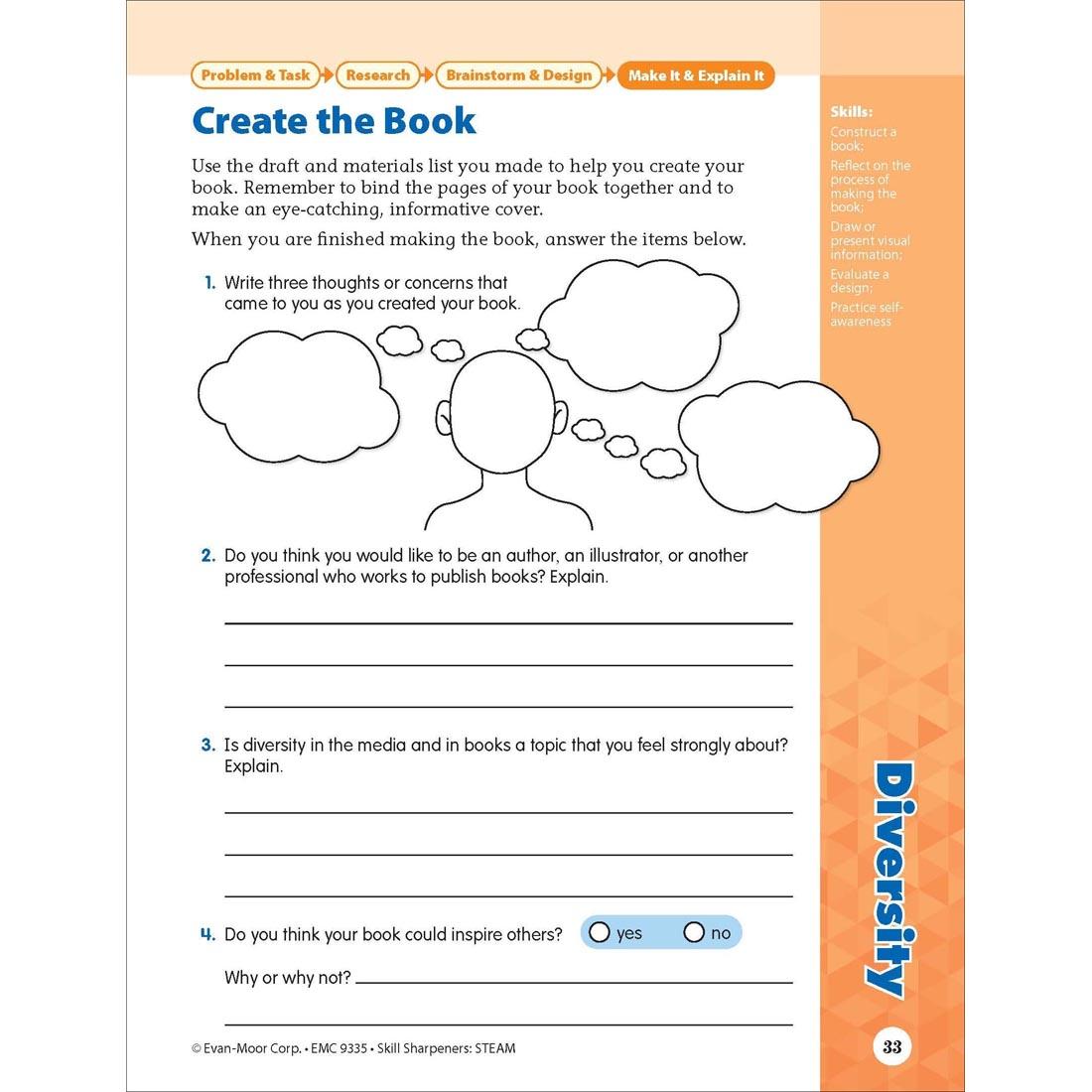 Create the Book page from Evan-Moor Skill Sharpeners STEAM Grade 5