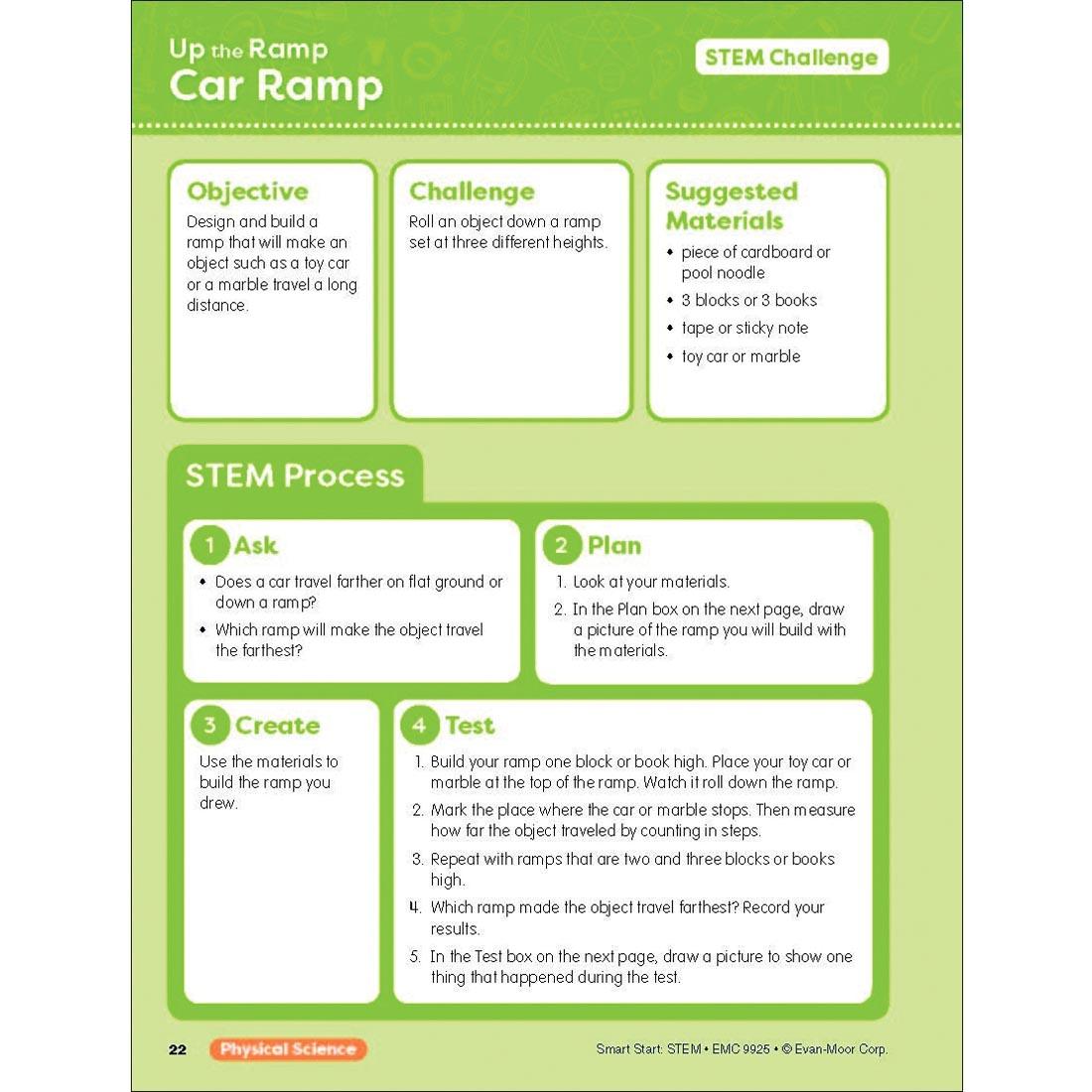 STEM Challenge page from Evan-Moor Smart Start STEM PreK