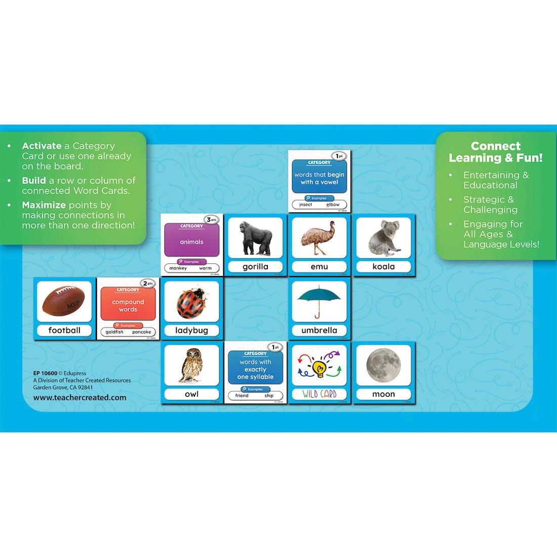 back of box for Connectegories Game