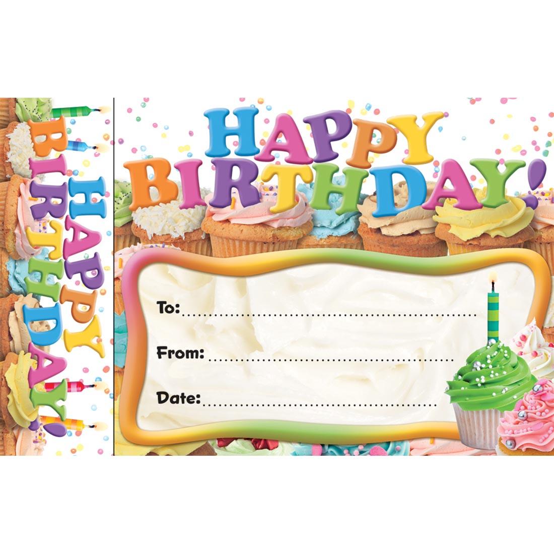 Happy Birthday Cupcakes Bookmark Award