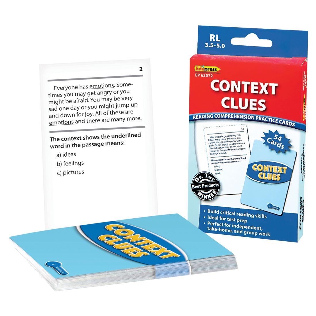 Blue Level Context Clues Reading Comprehension Practice Cards