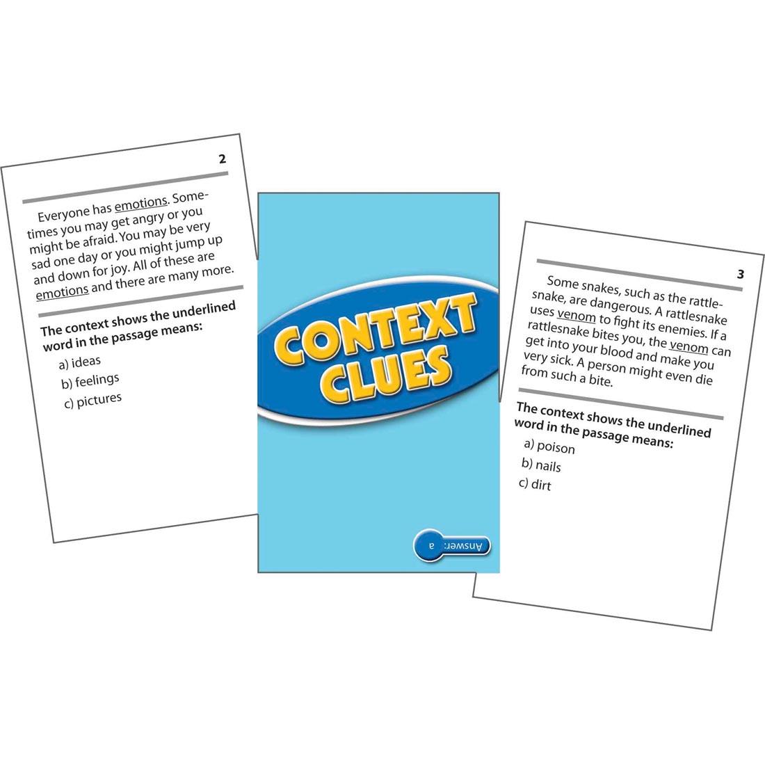 Blue Level Context Clues Reading Comprehension Practice Cards