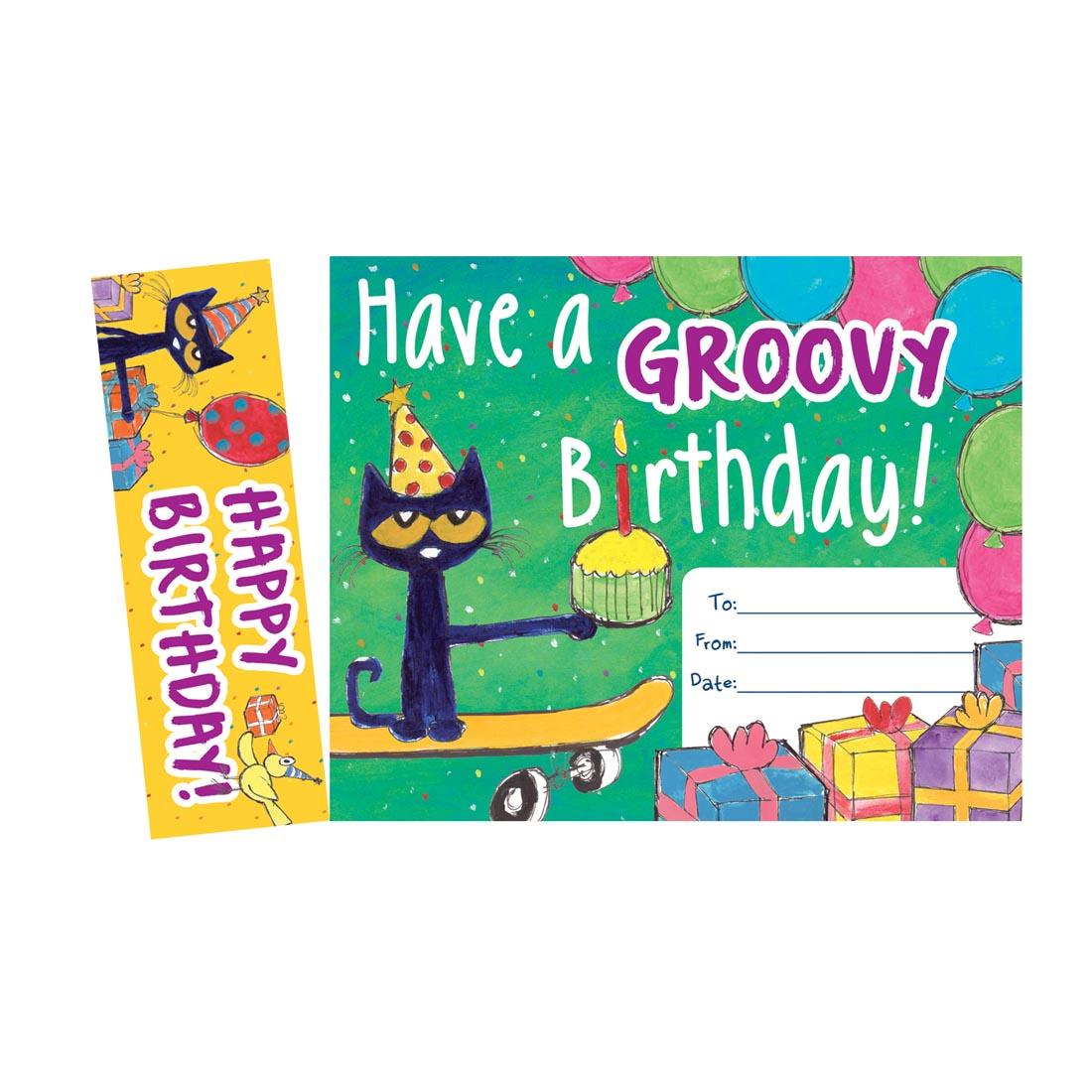 Pete the Cat Groovy Birthday Bookmark Award