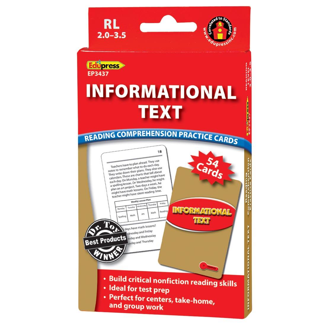 Red Level Informational Text Reading Comprehension Practice Cards