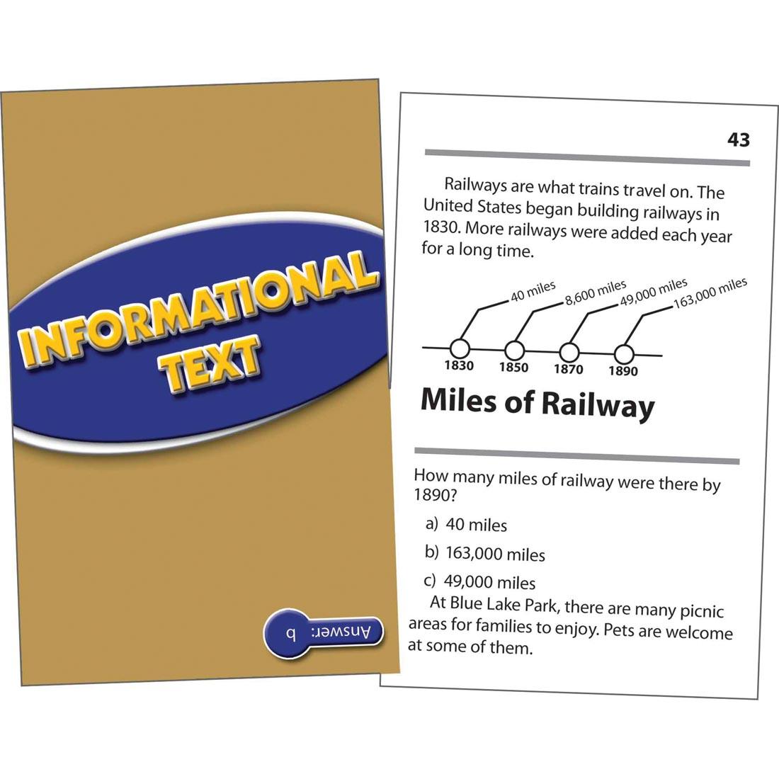 Blue Level Informational Text Reading Comprehension Practice Cards