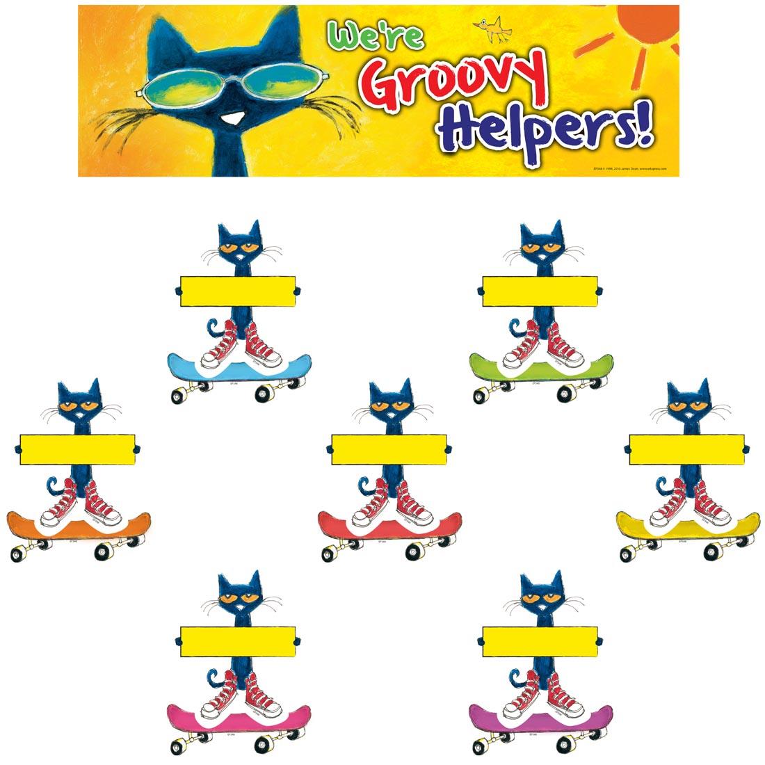 Pete The Cat Groovy Classroom Jobs Mini Bulletin Board Set