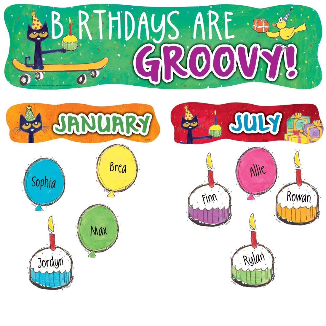 Pete the Cat Happy Birthday Mini Bulletin Board Set