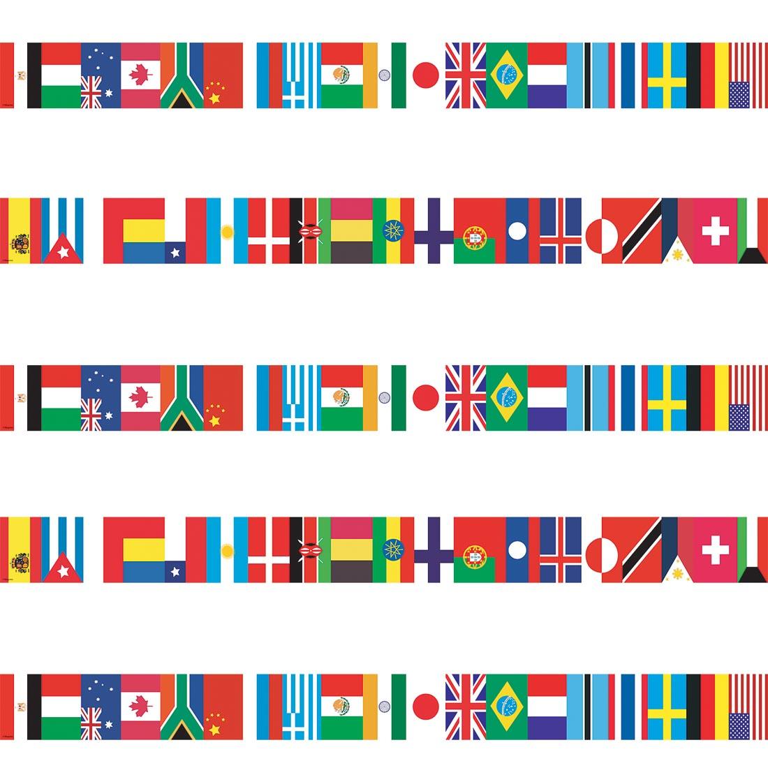 International Flags Straight Border Trim
