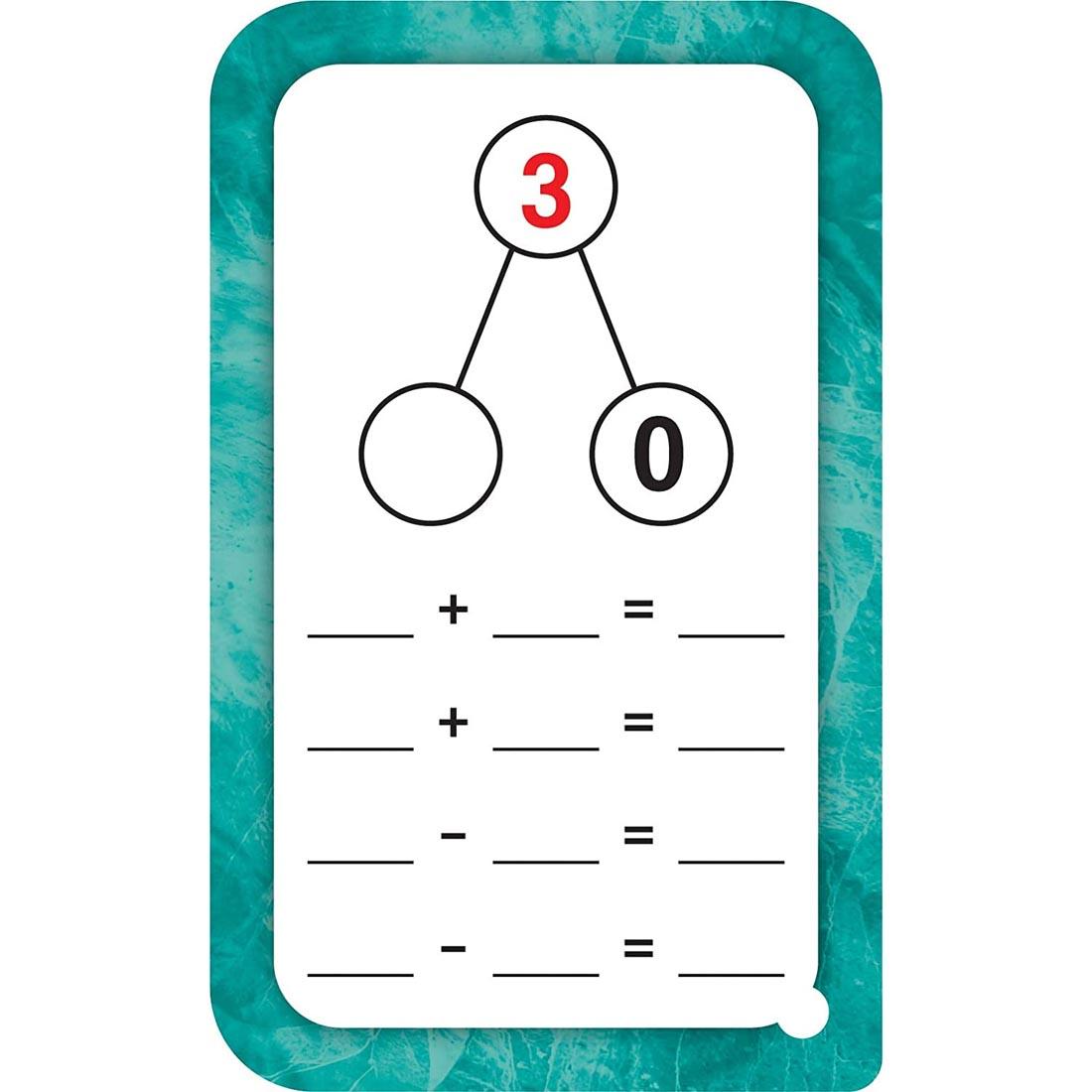 example of a Number Bonds Addition And Subtraction Flash Card