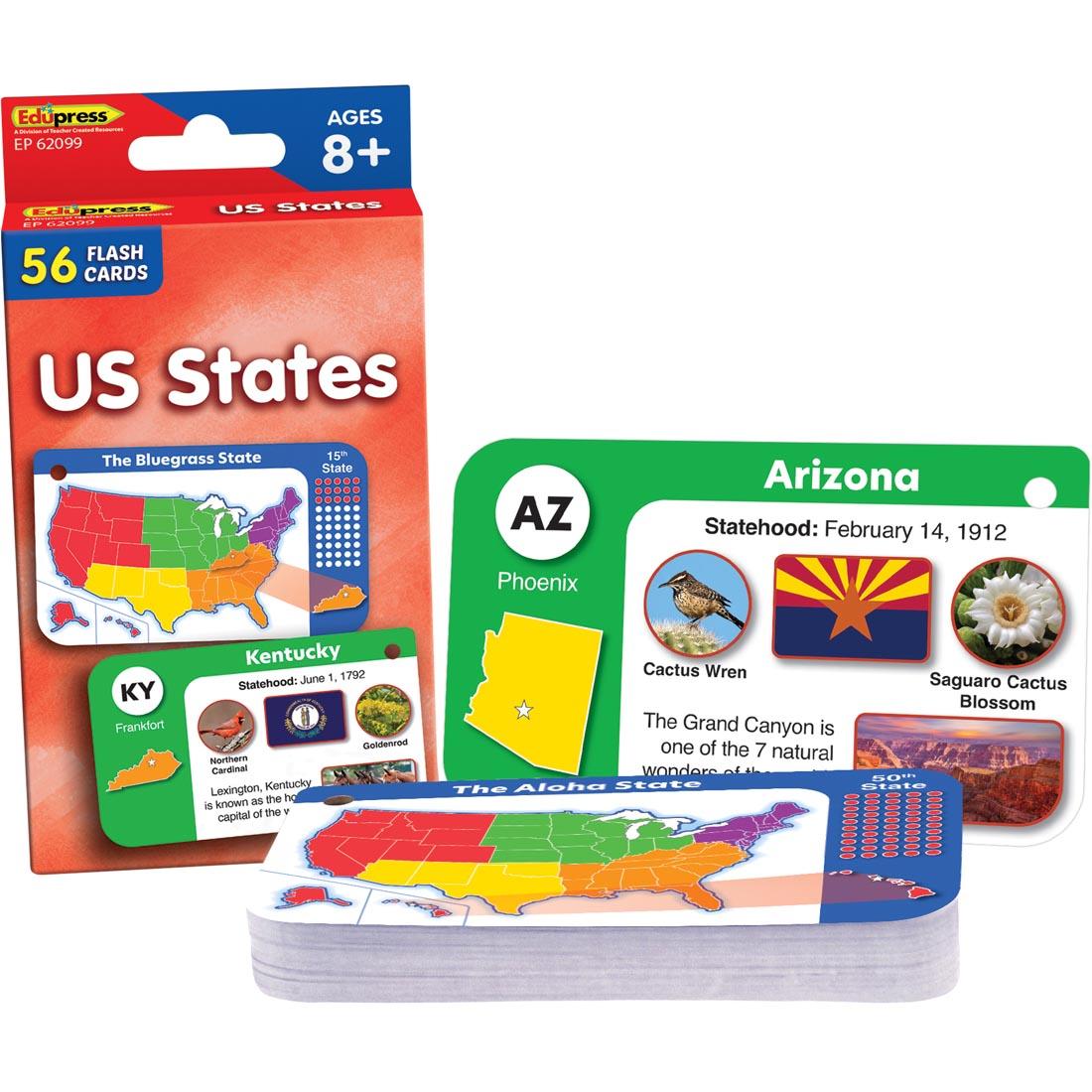 US States Flash Cards beside their box