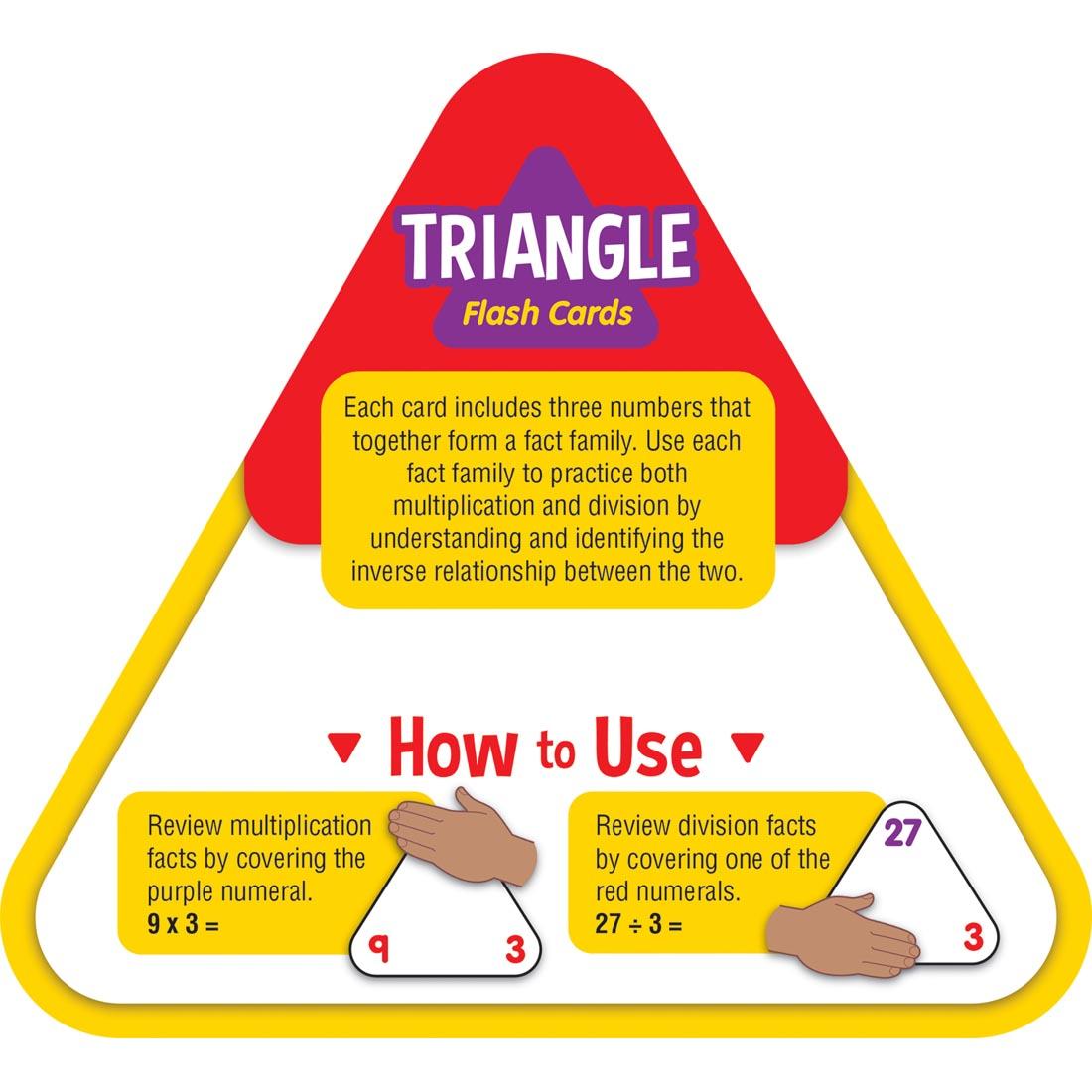 infographic detailing how to use Multiplication And Division Triangle Flash Cards By Edupress