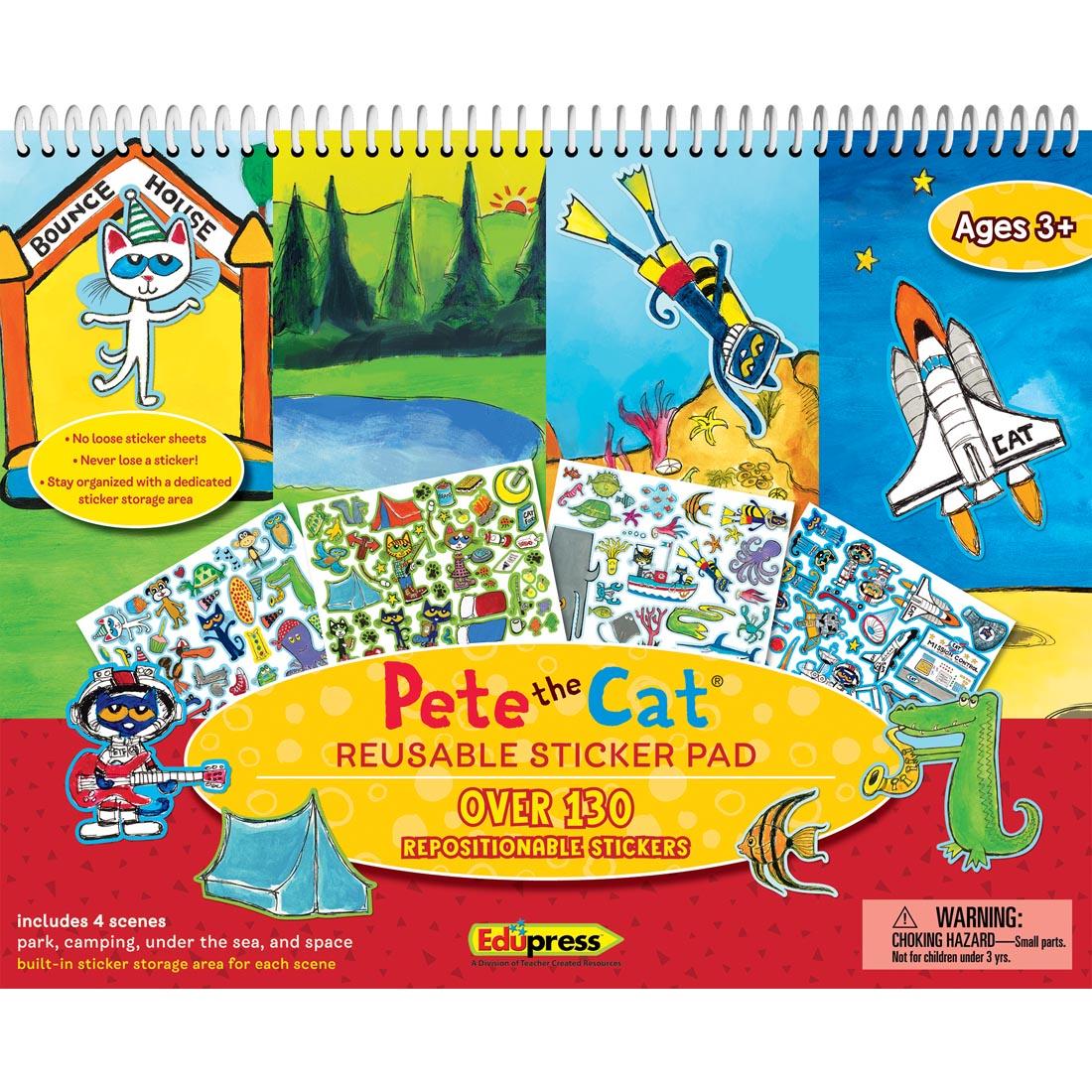 Front cover of the Pete the Cat Reusable Sticker Pad