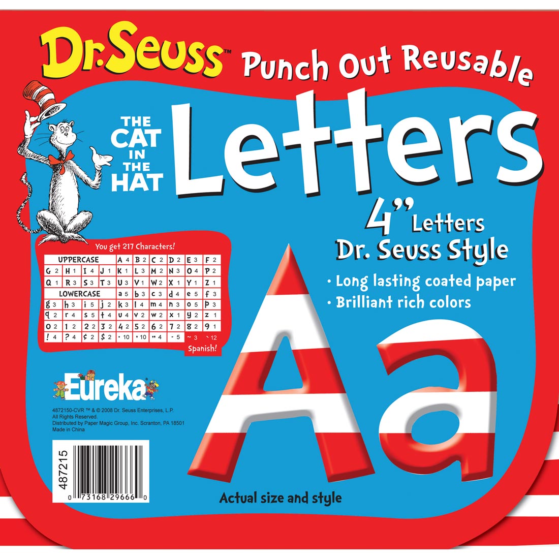 Dr. Seuss Stripes Punch Out Reusable Letters by Eureka