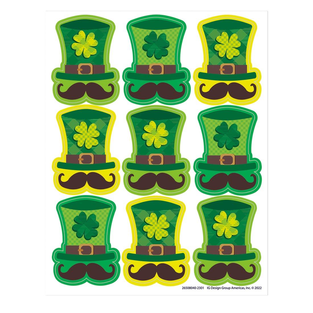 St. Pat's Hats Giant Die-Cut Stickers By Eureka