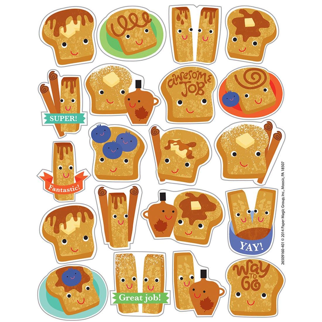 Toast and Cinnamon Sticks are pictured on Cinnamon Scented Stickers by Eureka