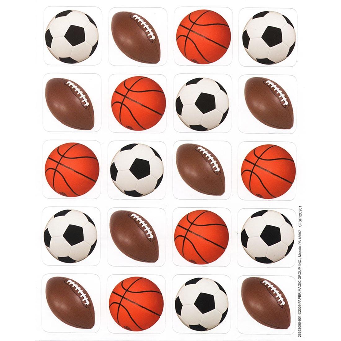 Soccer Ball, Football and Basketball Sport Theme Stickers by Eureka