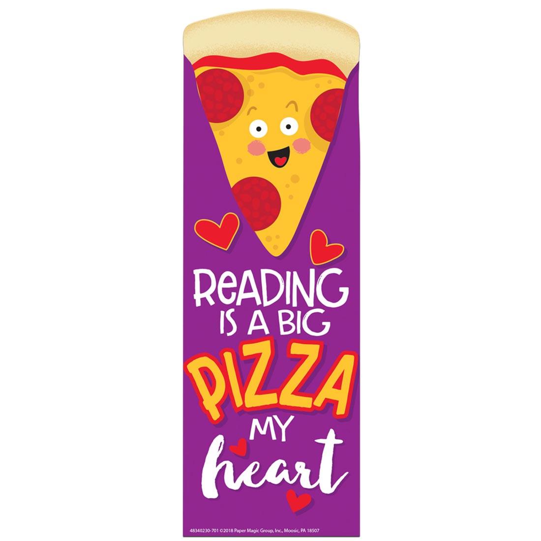 Pizza Scented Bookmark by Eureka with the message Reading is a big pizza my heart