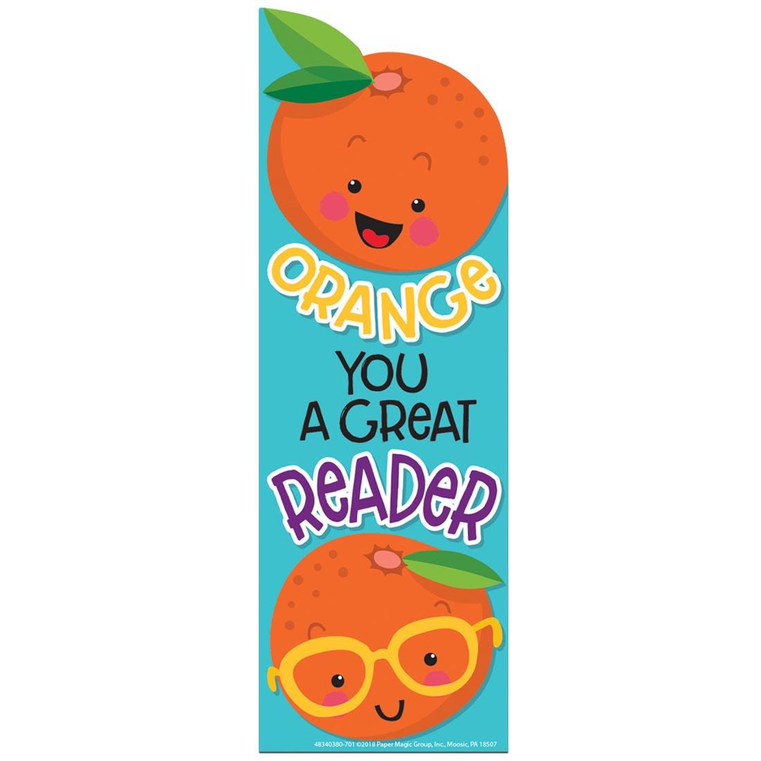 Orange Scented Bookmark by Eureka with the message Orange you a great reader