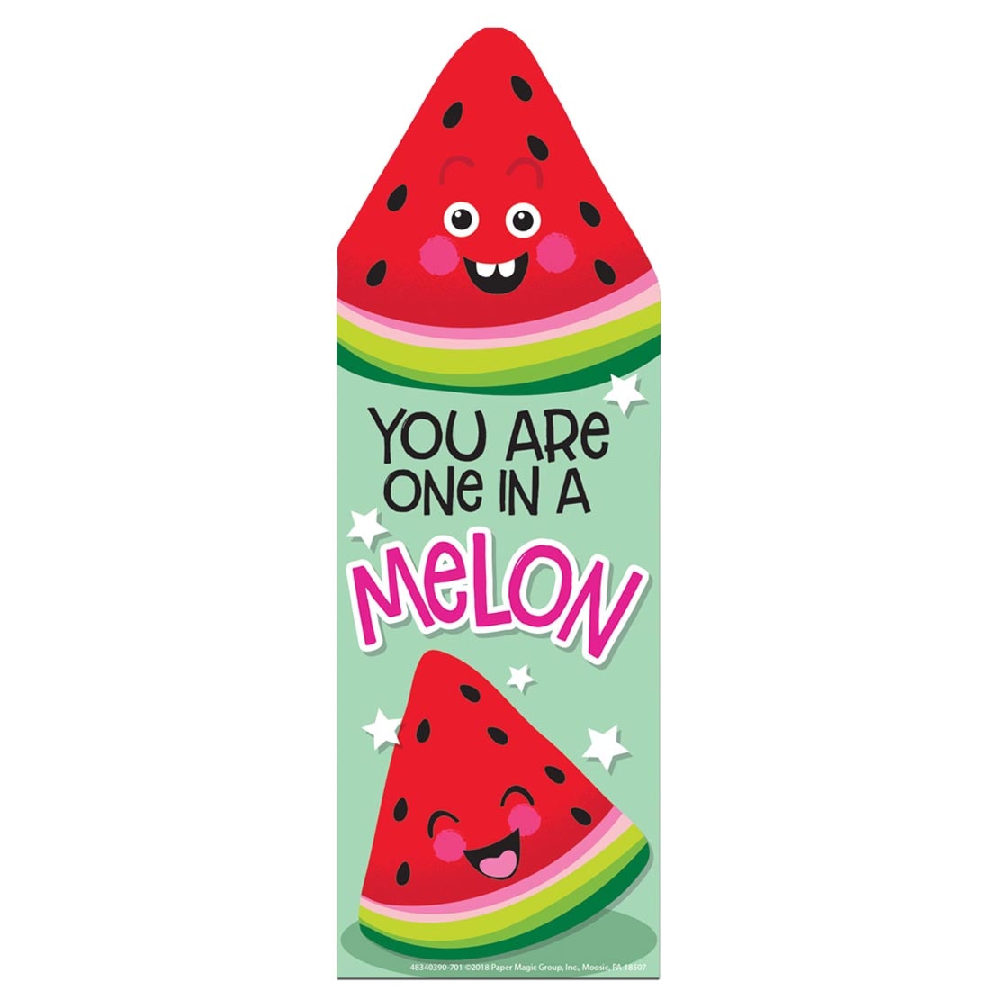 Watermelon Scented Bookmark by Eureka with the message You are one in a melon