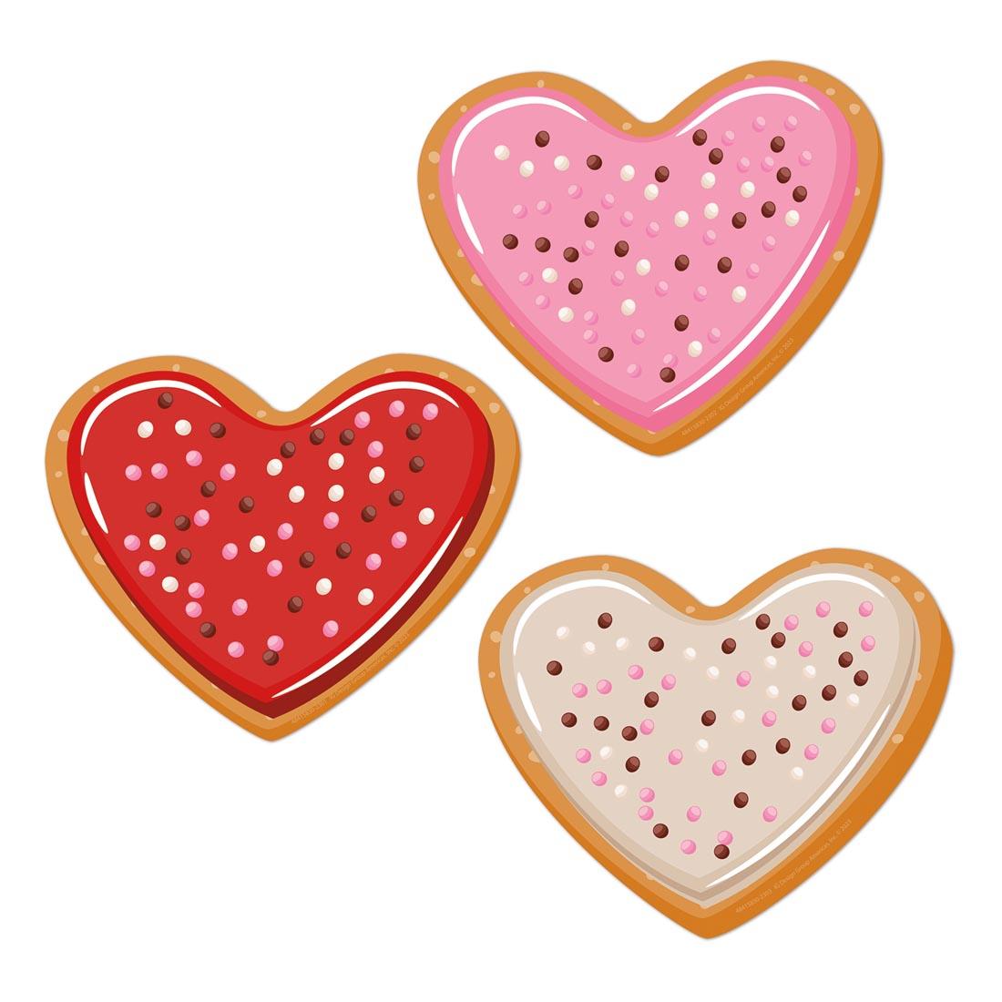 three Heart Cookies Paper Cut-Outs By Eureka