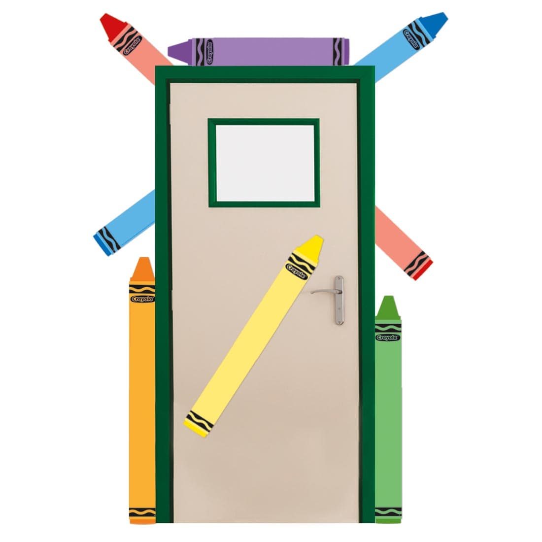 Crayon Go-Arounds From The Crayola Collection By Eureka applied to a doorway