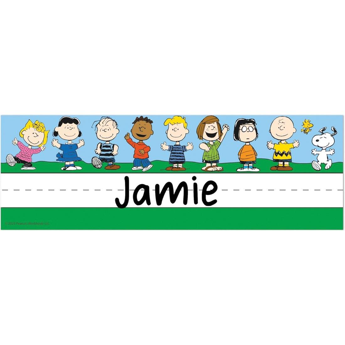 Tented Name Plate from the Peanuts collection by Eureka with a name written on it
