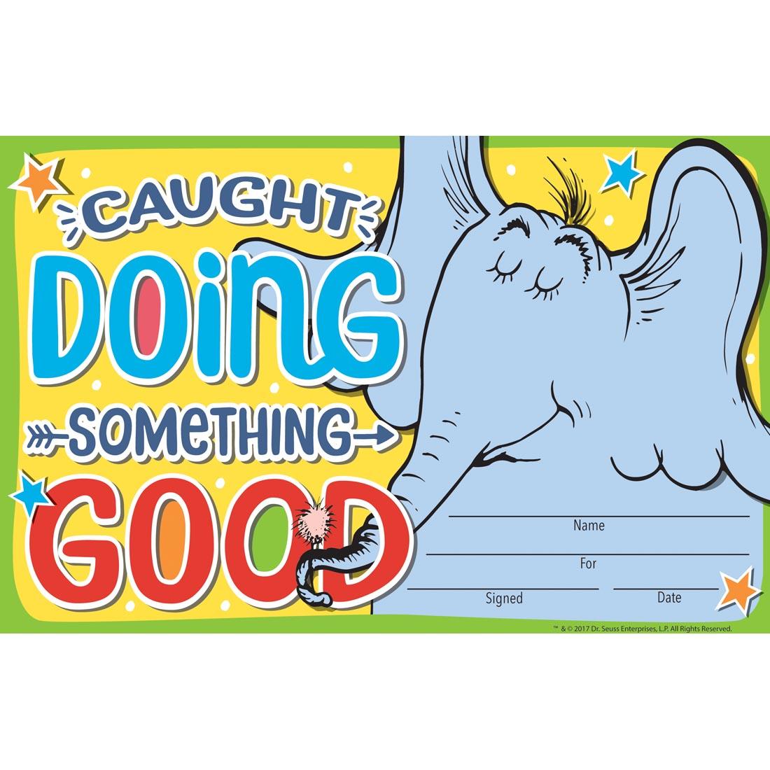 Horton Hears A Who Caught Doing Something Good Recognition Award by Eureka