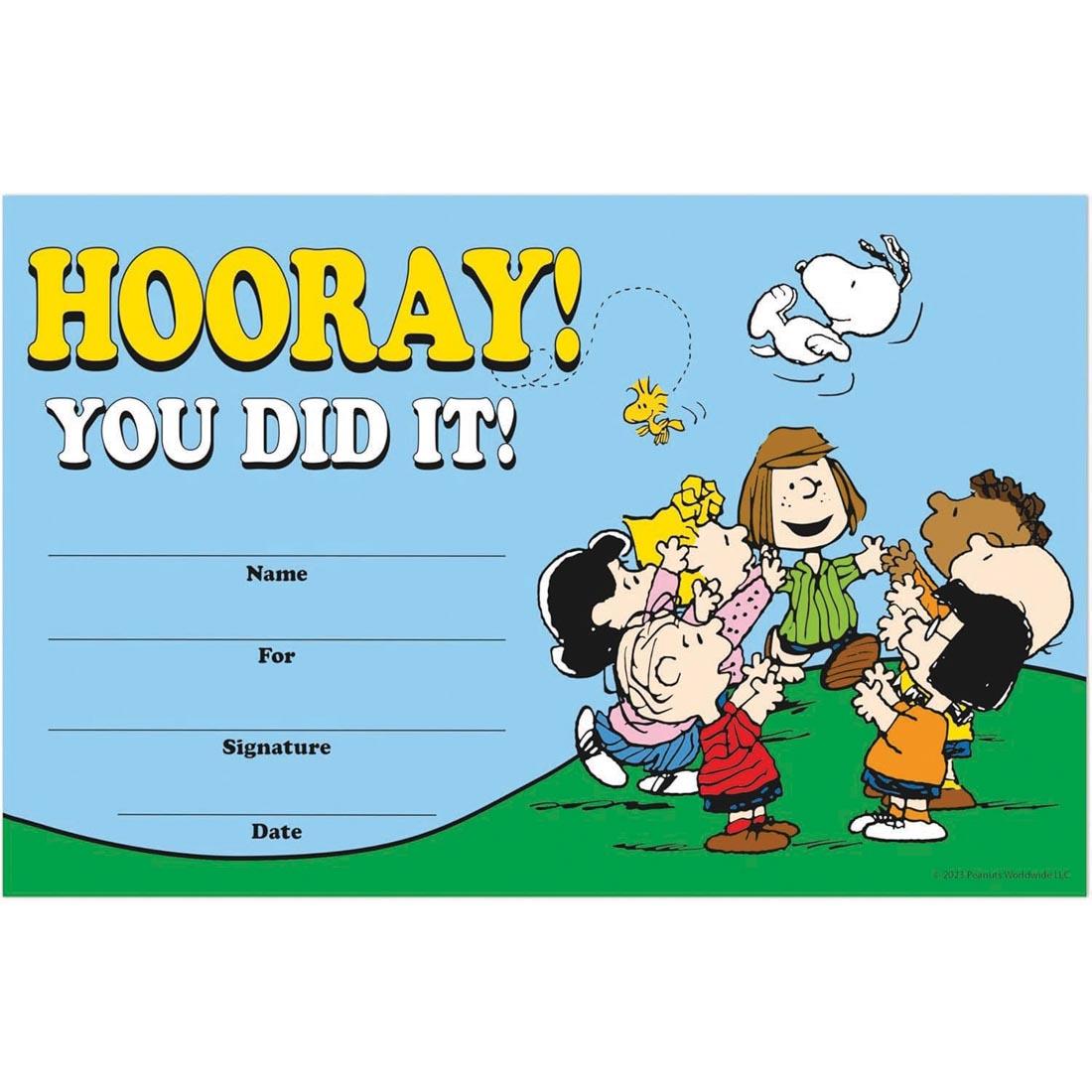 Hooray! Recognition Award from the Peanuts collection by Eureka