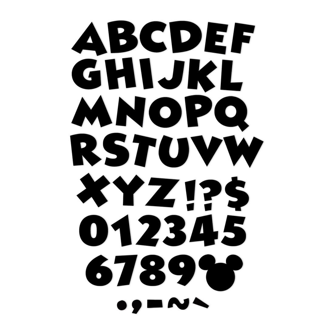 Uppercase Mickey Mouse Throwback Black Deco Letters By Eureka